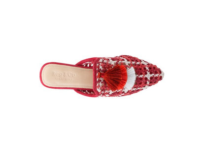 London Rag MARIANA WOVEN FLAT MULES WITH TASSELS