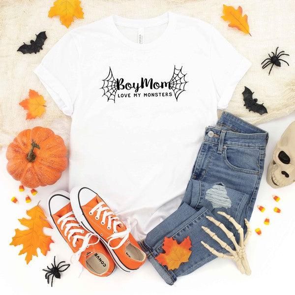 Boy Mom Halloween Short Sleeve Graphic Tee