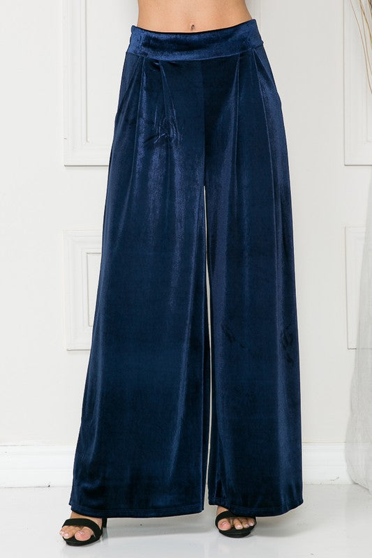 Velvet Wide Leg Pants