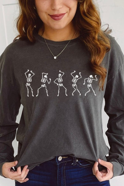 Dancing Skeletons Comfort Colors Long Sleeve PLUS