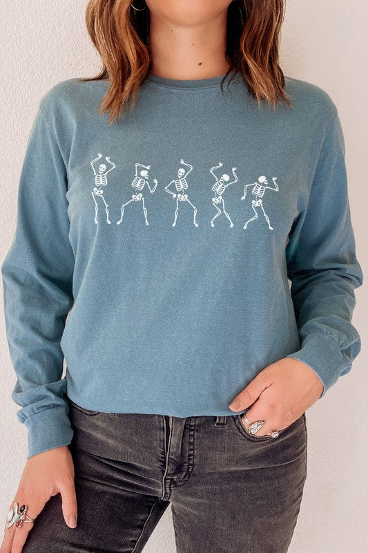 Dancing Skeletons Comfort Colors Long Sleeve PLUS