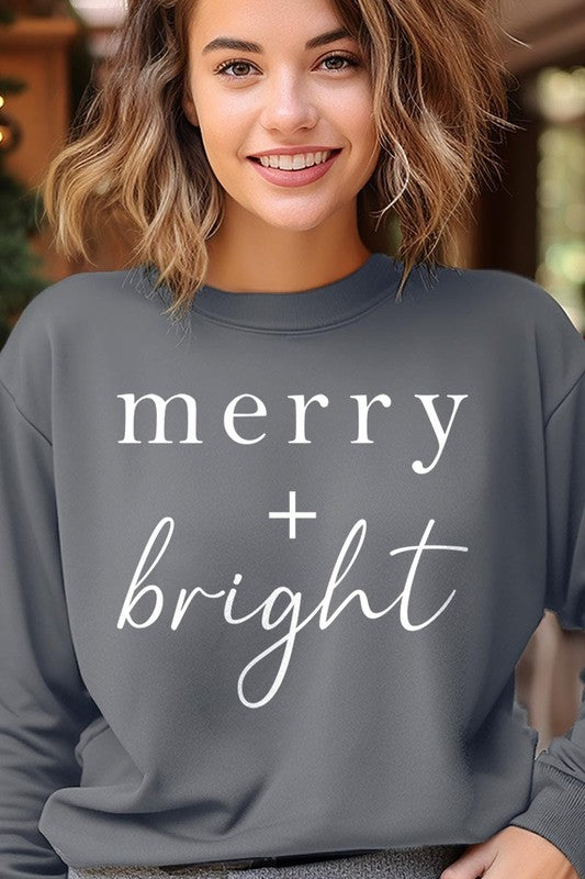 Merry + Bright Graphic Fleece Sweatshirts