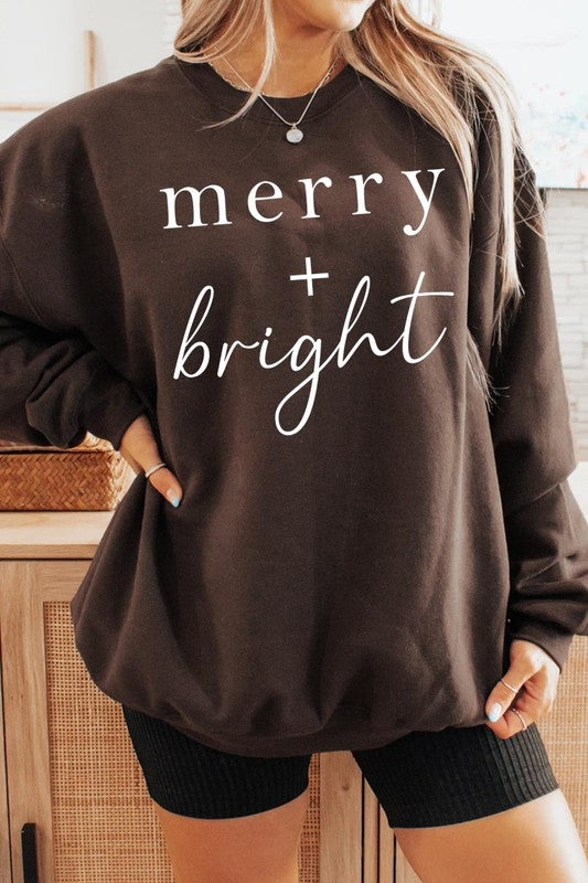 Merry + Bright Graphic Fleece Sweatshirts