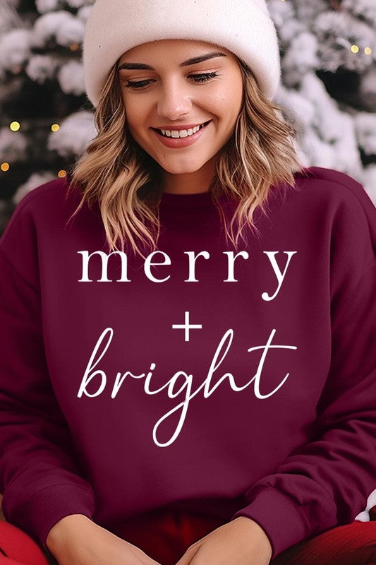 Merry + Bright Graphic Fleece Sweatshirts