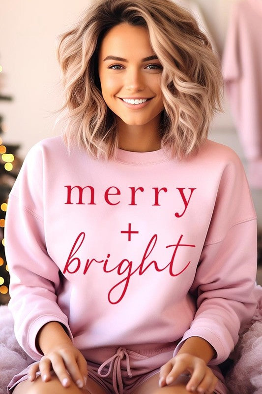 Merry + Bright Graphic Fleece Sweatshirts