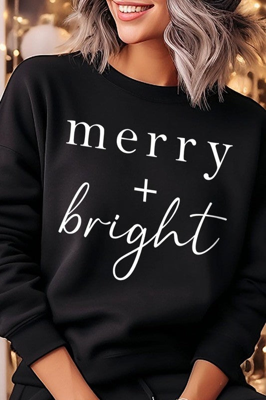 Merry + Bright Graphic Fleece Sweatshirts