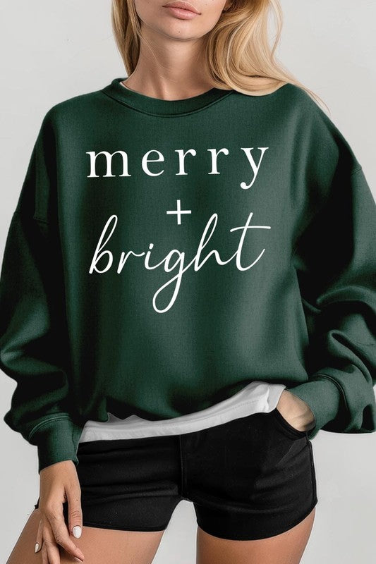 Merry + Bright Graphic Fleece Sweatshirts