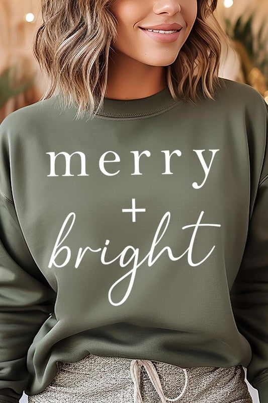 Merry + Bright Graphic Fleece Sweatshirts