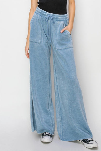 High Rise Wide Leg Drawstring Pants