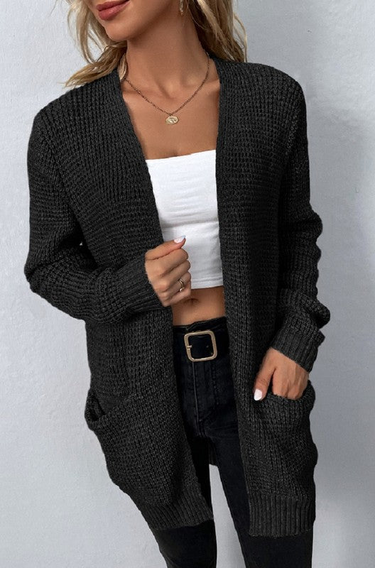 Waffle Sweater Cardigan